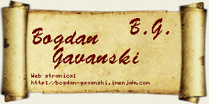 Bogdan Gavanski vizit kartica